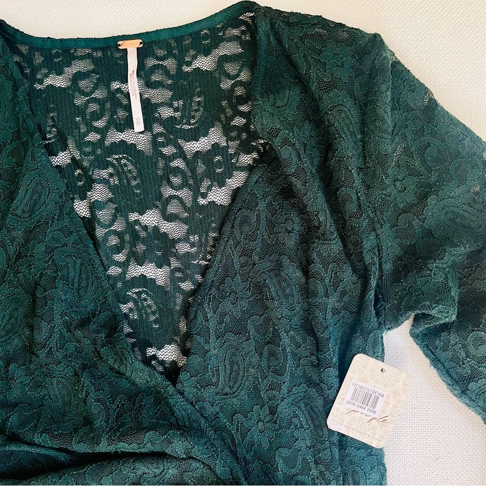 Free People 💚 Pearl Lace Mini Dress - Picture 7 of 8